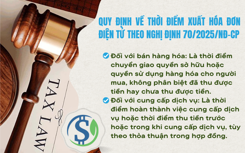 Quy định về thời điểm xuất hóa đơn điện tử theo Nghị định 70/2025/NĐ-CP Quy định về thời điểm xuất hóa đơn điện tử theo Nghị định 70/2025/NĐ-CP